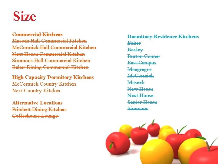 Size Commercial Kitchens Maseeh Hall Commercial Kitchen Mc. Cormick Hall Commercial Kitchen Next House