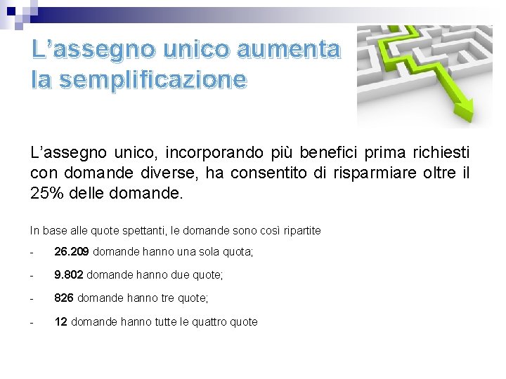 L’assegno unico aumenta la semplificazione L’assegno unico, incorporando più benefici prima richiesti con domande