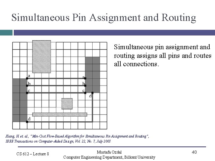 Simultaneous Pin Assignment and Routing Simultaneous pin assignment and routing assigns all pins and