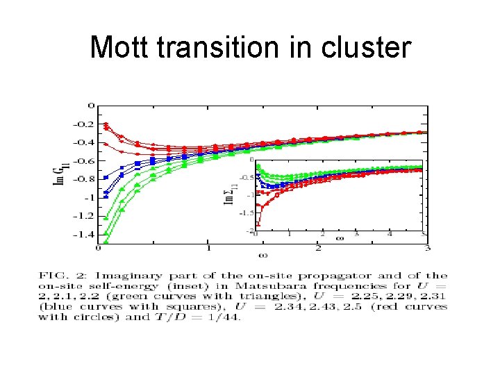 Mott transition in cluster 