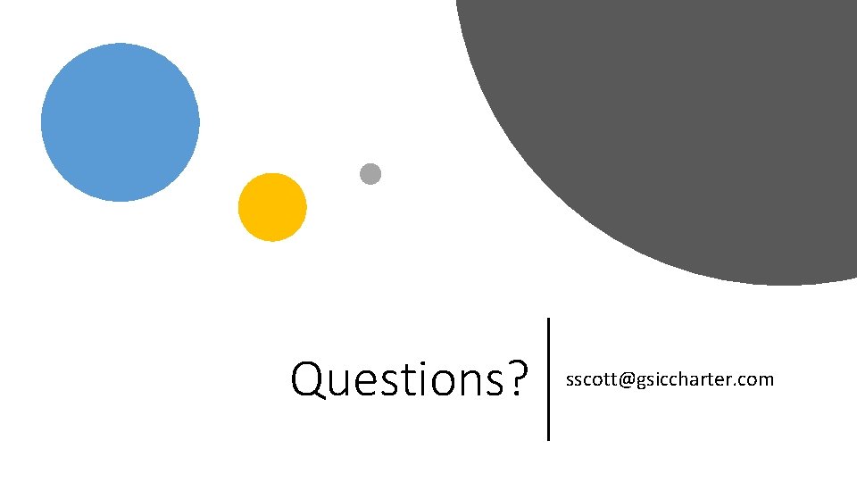 Questions? sscott@gsiccharter. com 