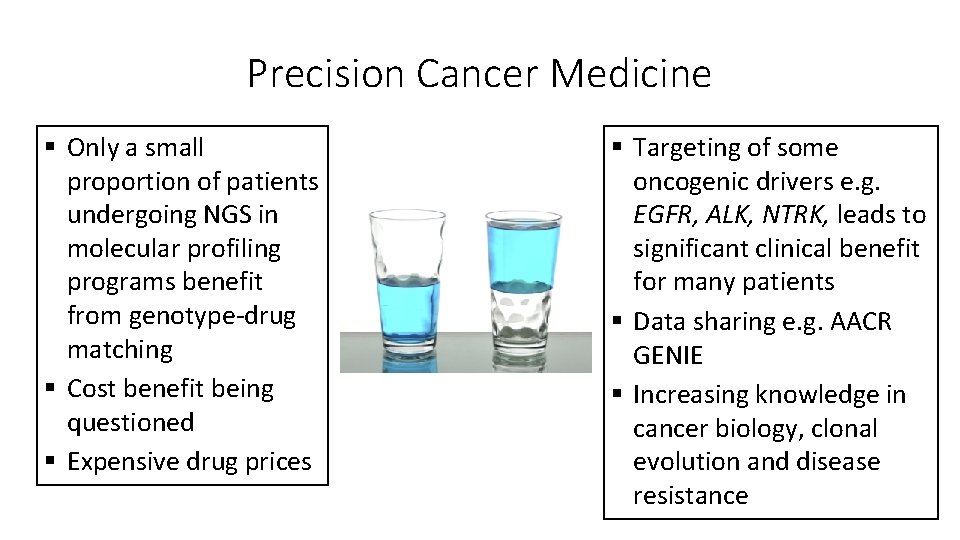 Precision Cancer Medicine § Only a small proportion of patients undergoing NGS in molecular