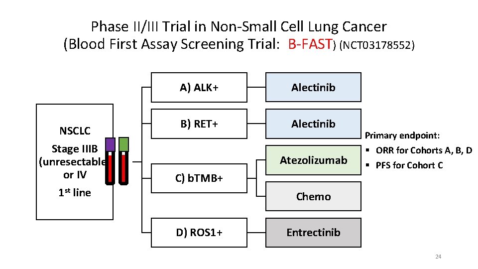 Phase II/III Trial in Non-Small Cell Lung Cancer (Blood First Assay Screening Trial: B-FAST)