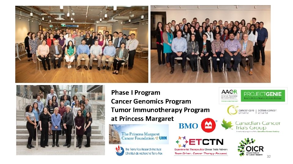 Phase I Program Cancer Genomics Program Tumor Immunotherapy Program at Princess Margaret 32 