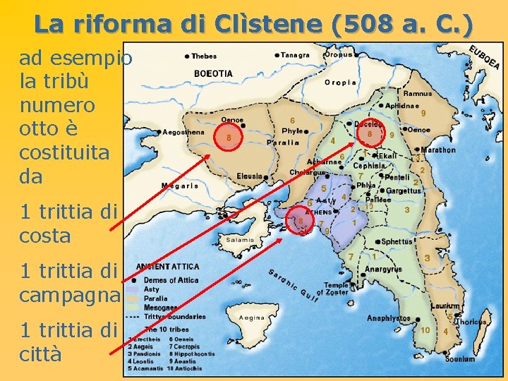 La riforma di Clìstene (508 a. C. ) ad esempio la tribù numero otto