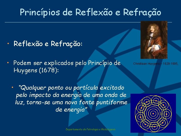 Princípios de Reflexão e Refração • Reflexão e Refração: • Podem ser explicados pelo