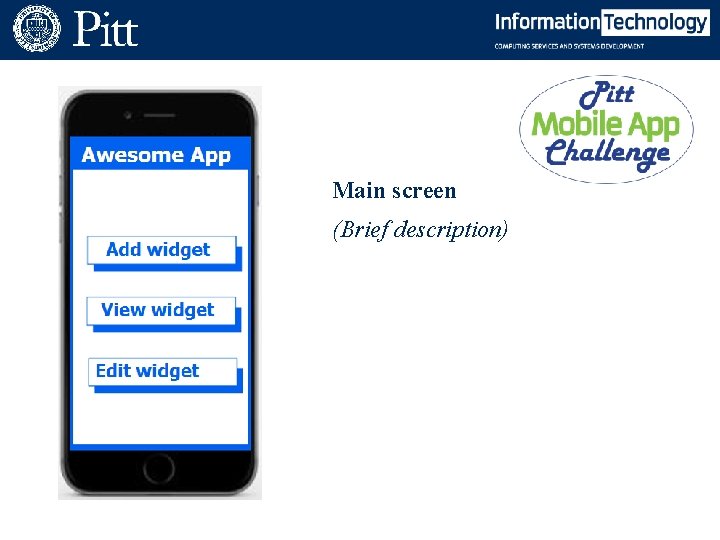 Main screen (Brief description) 