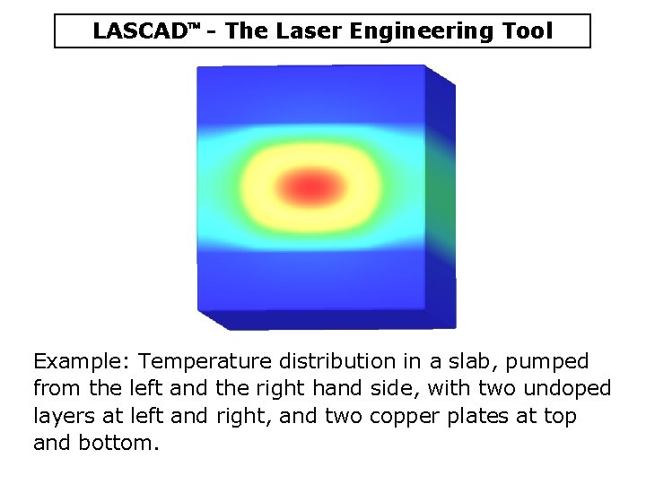 LASCAD - The Laser Engineering Tool Example: Temperature distribution in a slab, pumped from