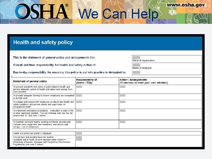 We Can Help www. osha. gov 