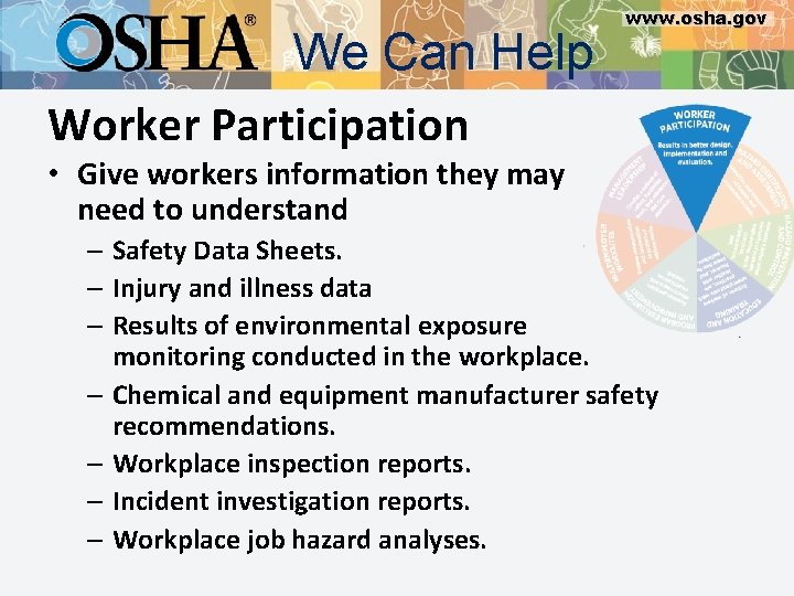 We Can Help Worker Participation www. osha. gov • Give workers information they may