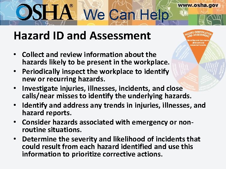 We Can Help www. osha. gov Hazard ID and Assessment • Collect and review