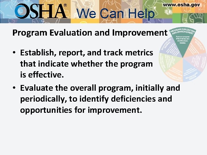 We Can Help www. osha. gov Program Evaluation and Improvement • Establish, report, and