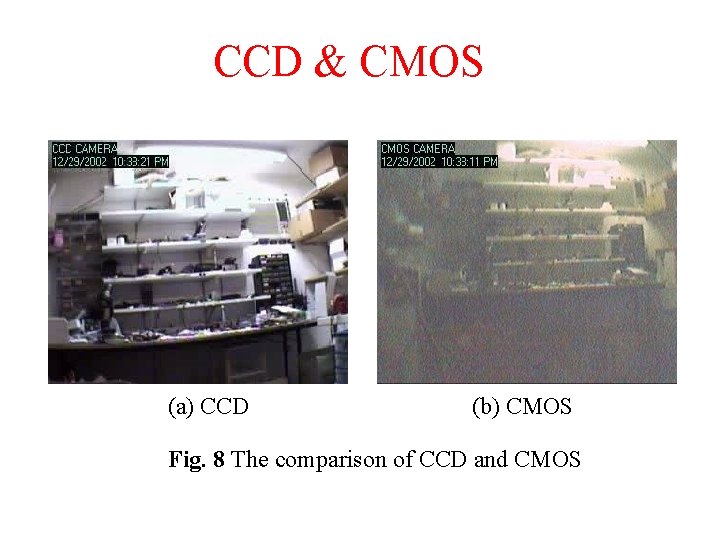 CCD & CMOS (a) CCD (b) CMOS Fig. 8 The comparison of CCD and
