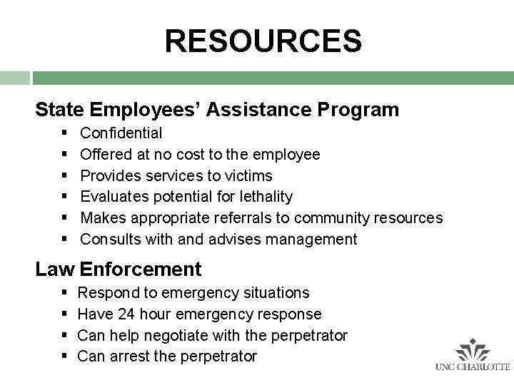 RESOURCES State Employees’ Assistance Program § § § Confidential Offered at no cost to RESOURCES State Employees’ Assistance Program § § § Confidential Offered at no cost to