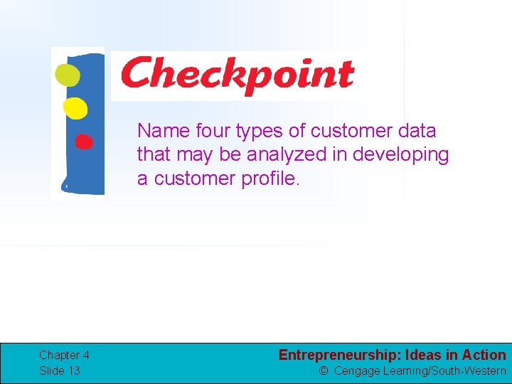 Name four types of customer data that may be analyzed in developing a customer