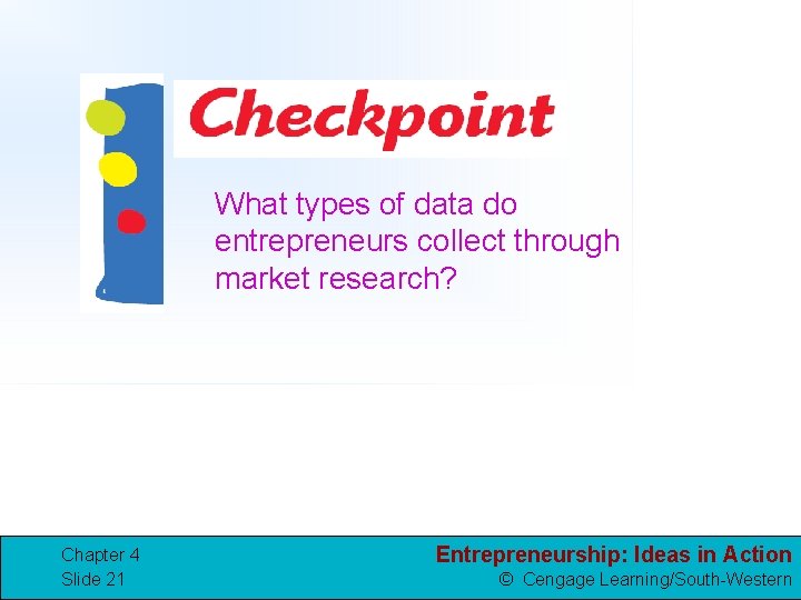 What types of data do entrepreneurs collect through market research? Chapter 4 Slide 21