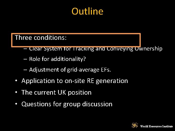 Outline Three conditions: – Clear System for Tracking and Conveying Ownership – Role for