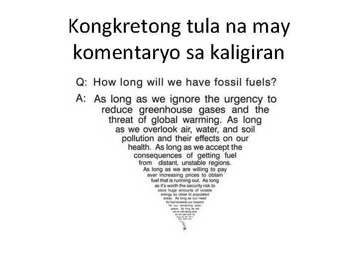 Kongkretong tula na may komentaryo sa kaligiran 