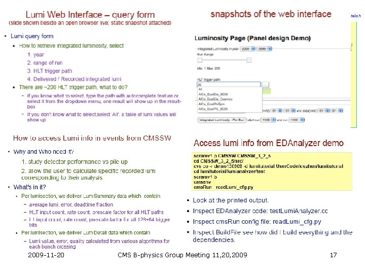2009 -11 -20 CMS B-physics Group Meeting 11, 2009 17 2009 -11 -20 CMS B-physics Group Meeting 11, 2009 17