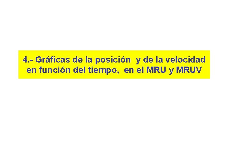 4. - Gráficas de la posición y de la velocidad en función del tiempo,