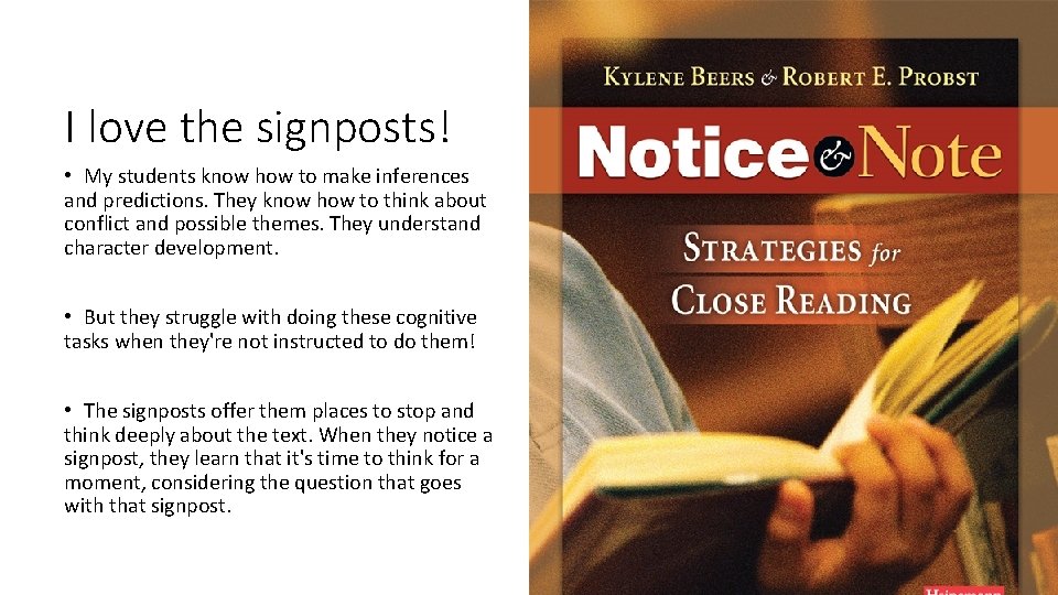 I love the signposts! • My students know how to make inferences and predictions.