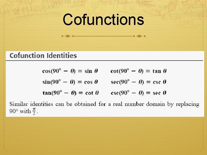 Cofunctions 