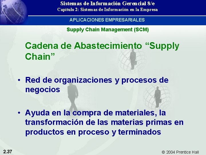 Sistemas de Información Gerencial 8/e Capítulo 2: Sistemas de Información en la Empresa APLICACIONES