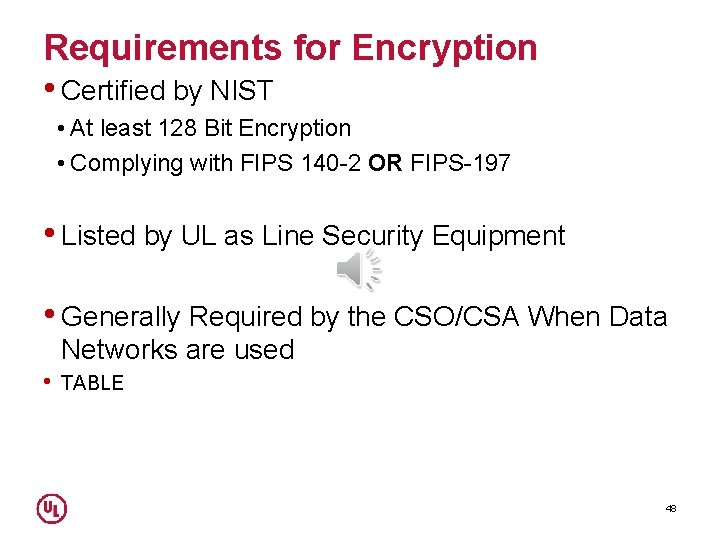 Requirements for Encryption • Certified by NIST • At least 128 Bit Encryption •