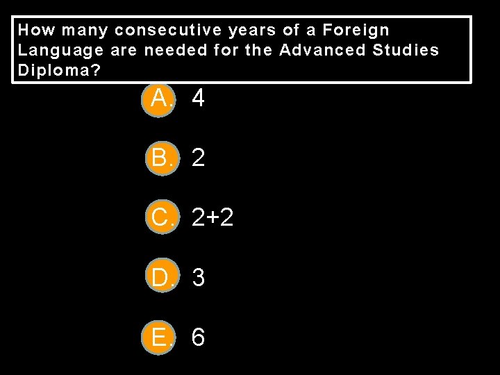 How many consecutive years of a Foreign Language are needed for the Advanced Studies