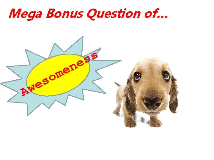 Mega Bonus Question of… s s e n e m o s e w