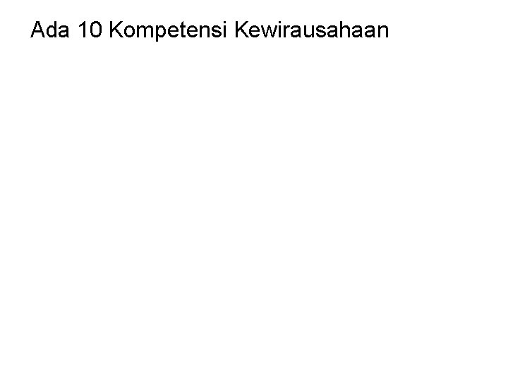 Ada 10 Kompetensi Kewirausahaan 