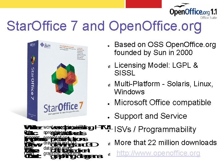 Star. Office 7 and Open. Office. org ● Based on OSS Open. Office. org