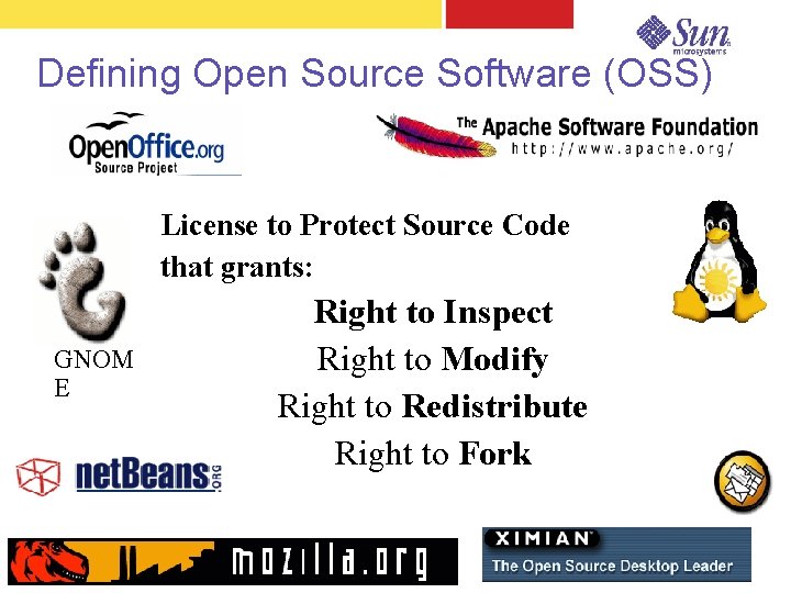 Defining Open Source Software (OSS) License to Protect Source Code that grants: GNOM E