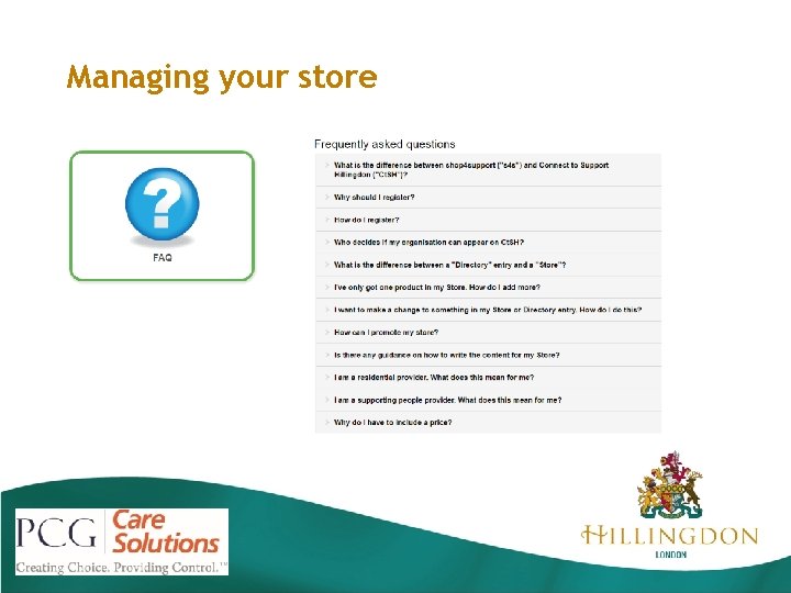 Managing your store 