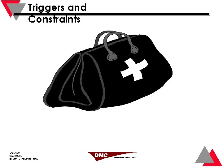 Triggers and Constraints SQL/400 03/03/2003 DMC Consulting, 1993 