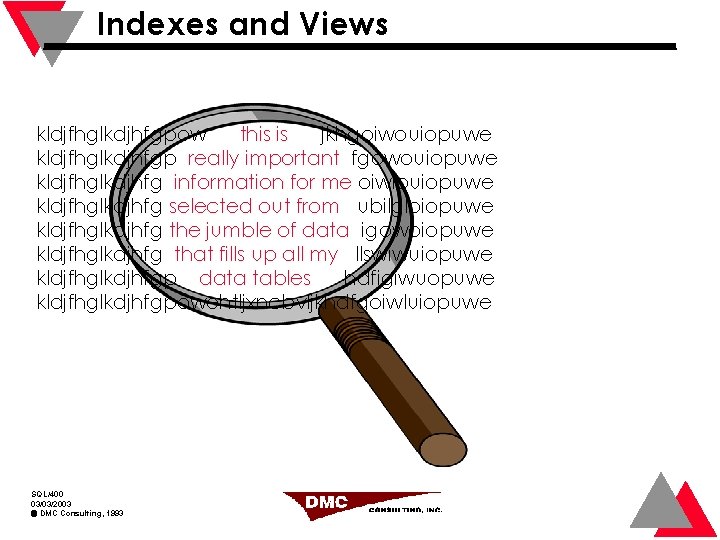 Indexes and Views kldjfhglkdjhfgpow this is jkhgoiwouiopuwe kldjfhglkdjhfgp really important fgowouiopuwe kldjfhglkdjhfg information for