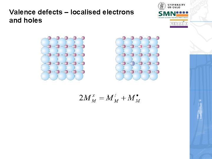 Valence defects – localised electrons and holes 