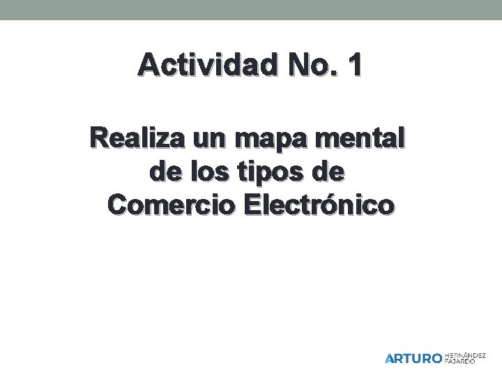 Actividad No. 1 Realiza un mapa mental de los tipos de Comercio Electrónico 