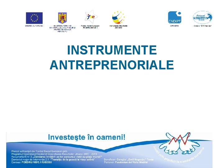 INSTRUMENTE ANTREPRENORIALE 