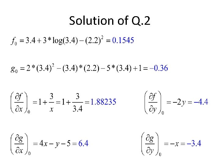 Solution of Q. 2 