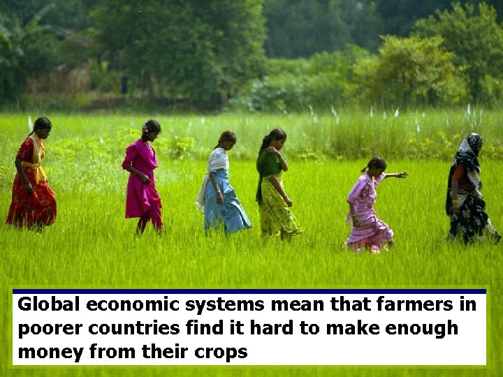 Global economic systems mean that farmers in poorer countries find it hard to make