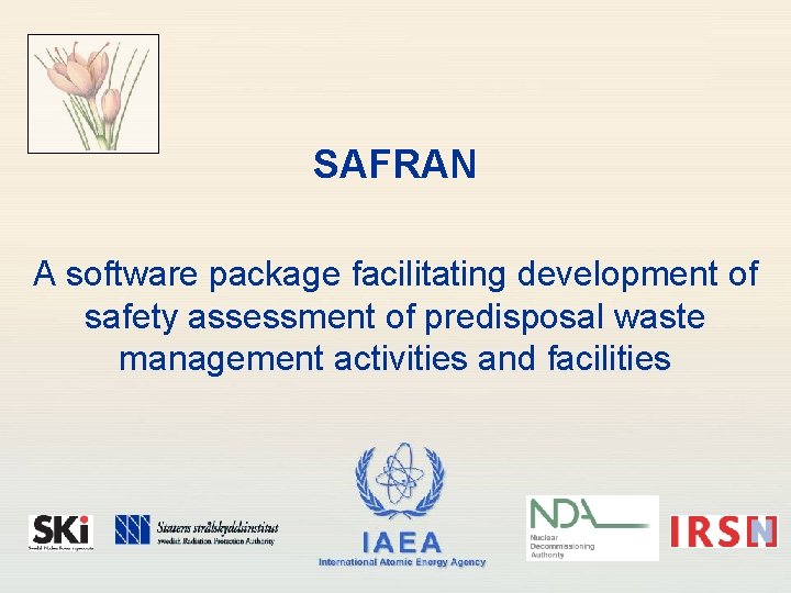 SAFRAN A software package facilitating development of safety assessment of predisposal waste management activities