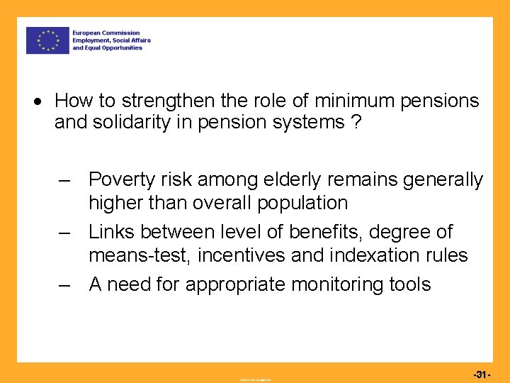  How to strengthen the role of minimum pensions and solidarity in pension systems