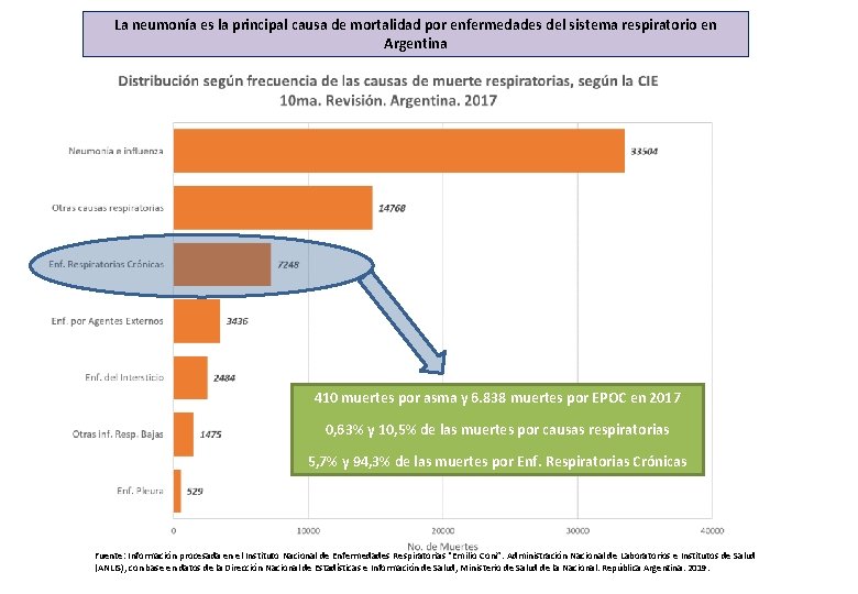 La neumonía es la principal causa de mortalidad por enfermedades del sistema respiratorio en