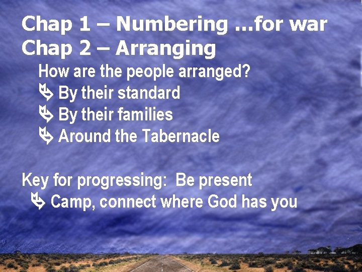 Chap 1 – Numbering …for war Chap 2 – Arranging How are the people