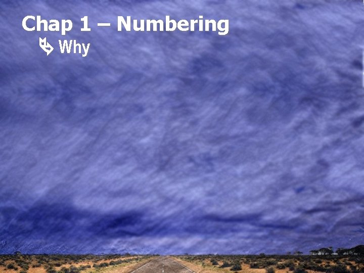 Chap 1 – Numbering Why 