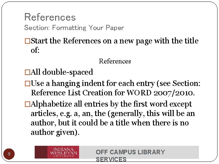 APA Writing Style In Text Citations and References