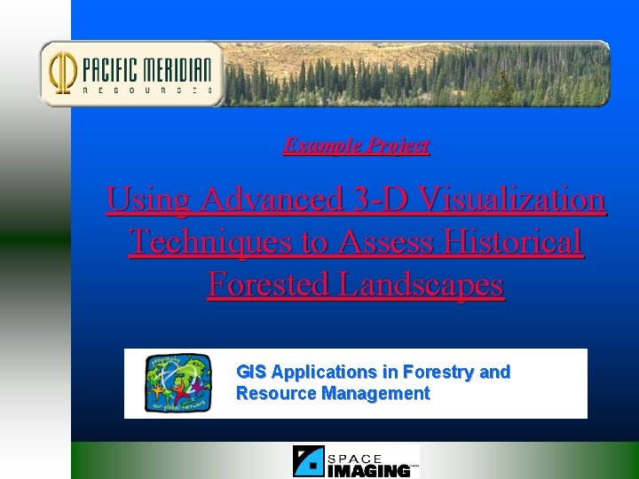 Example Project Using Advanced 3 -D Visualization Techniques to Assess Historical Forested Landscapes GIS