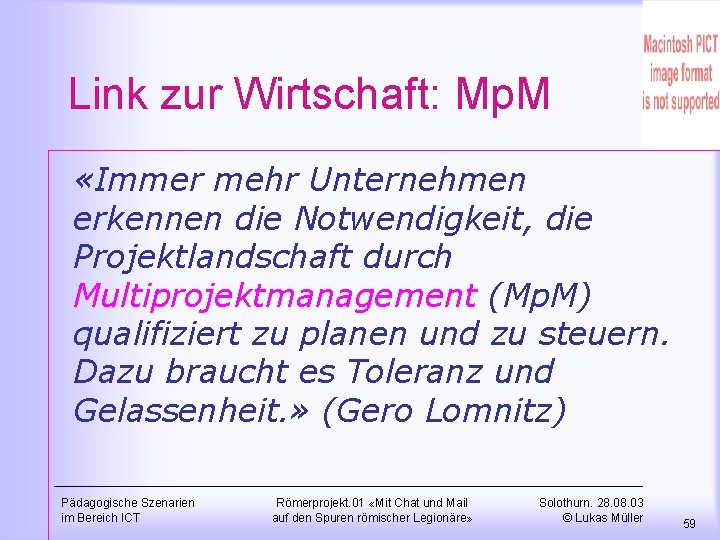 Link zur Wirtschaft: Mp. M «Immer mehr Unternehmen erkennen die Notwendigkeit, die Projektlandschaft durch