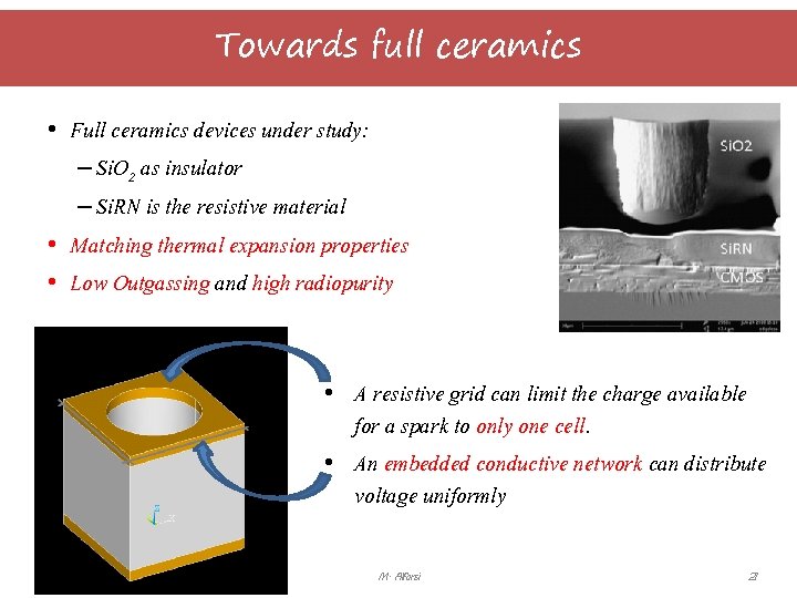 Towards full ceramics • Full ceramics devices under study: – Si. O 2 as